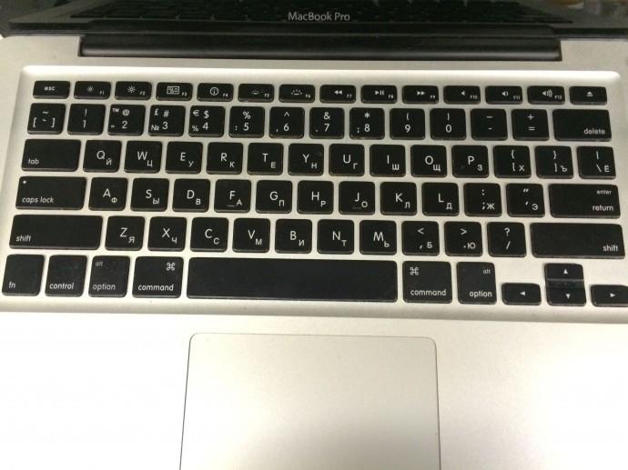 Русские символы на клавиатуре MacBook Pro с Touch Bar